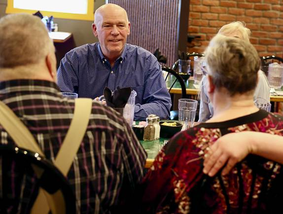 Gov. Gianforte visits with the owners of Cattlemen’s Cut