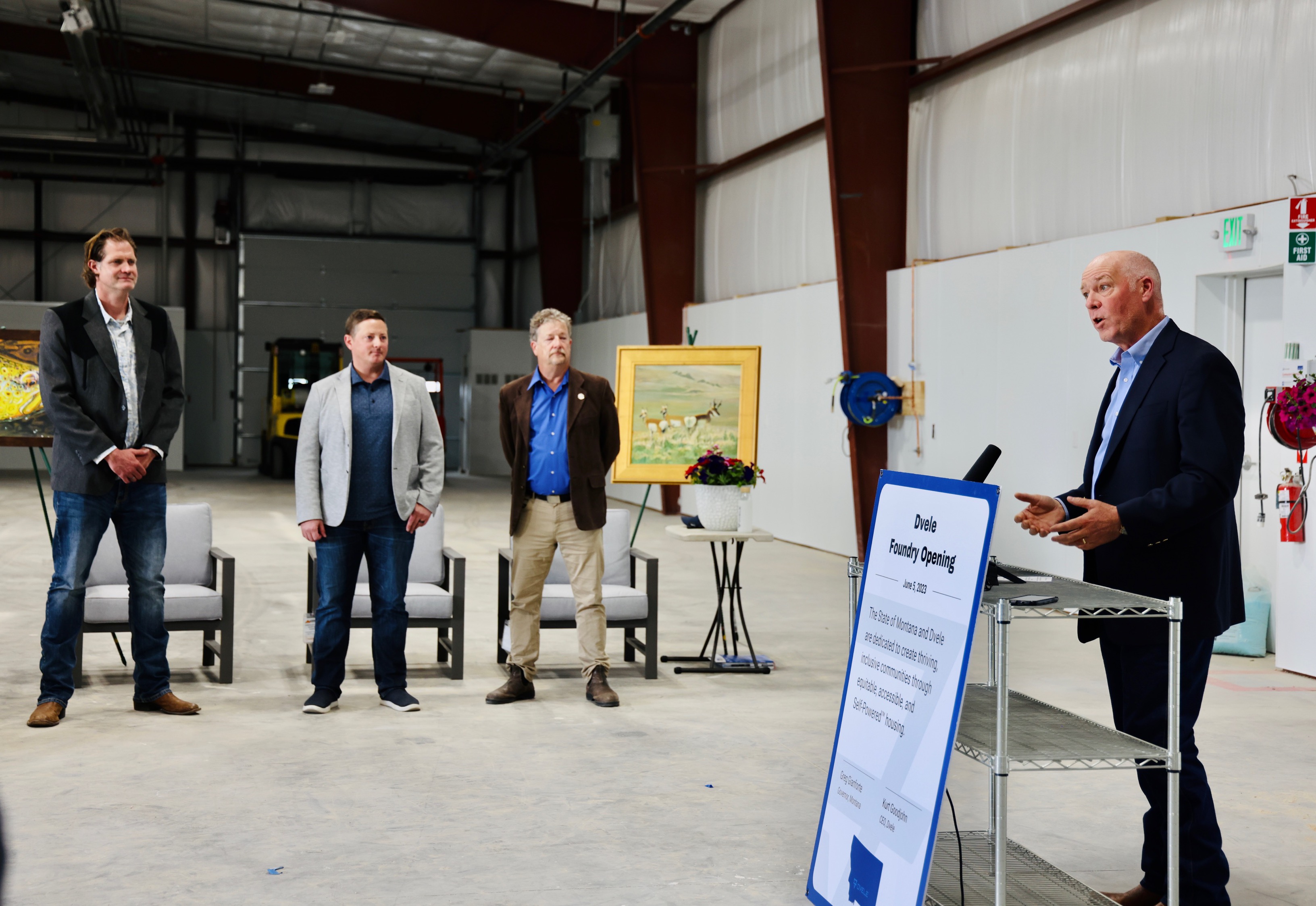 Governor Gianforte Welcomes 80 Million Dvele Manufacturing Plant