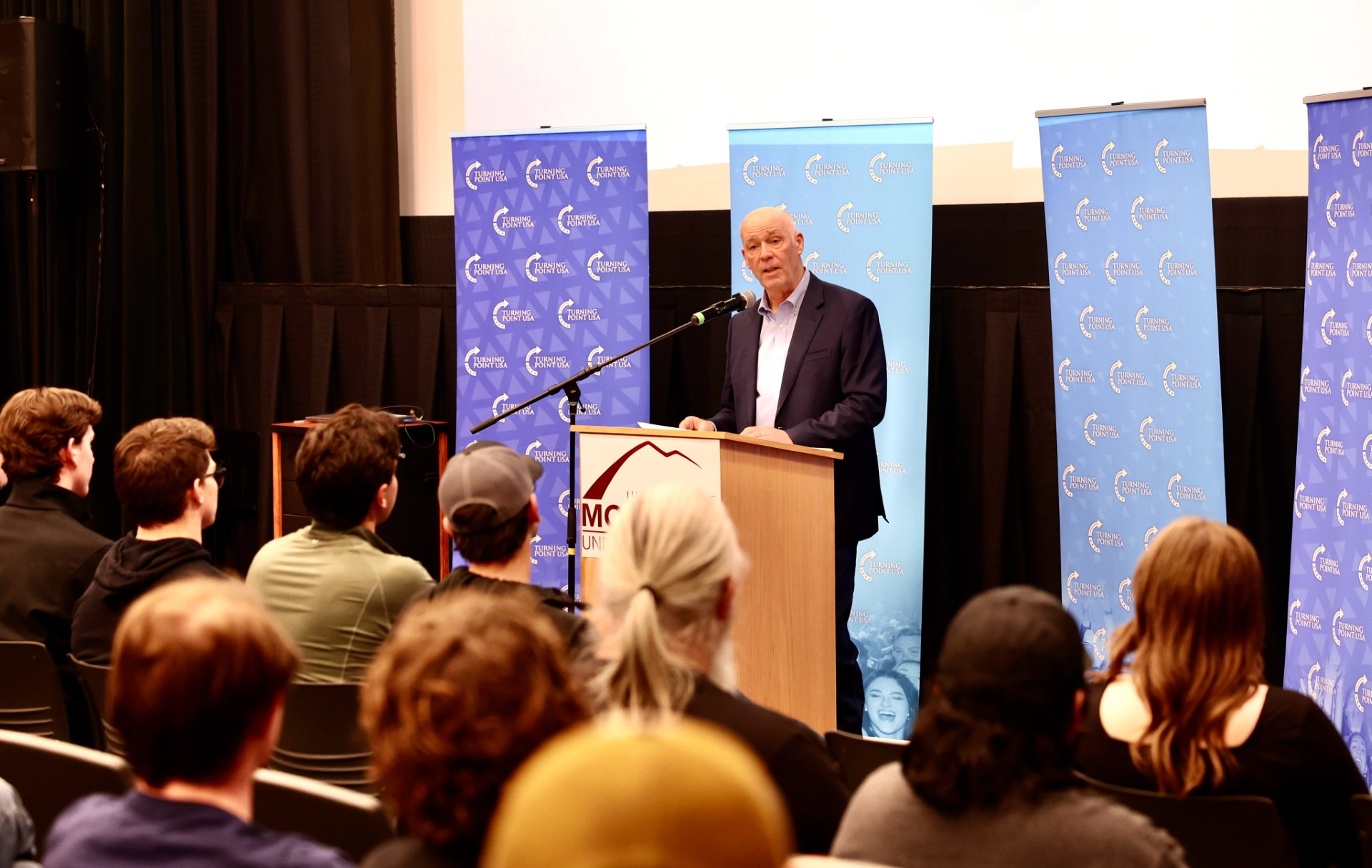 Gov. Gianforte speaks to students at the University of Montana