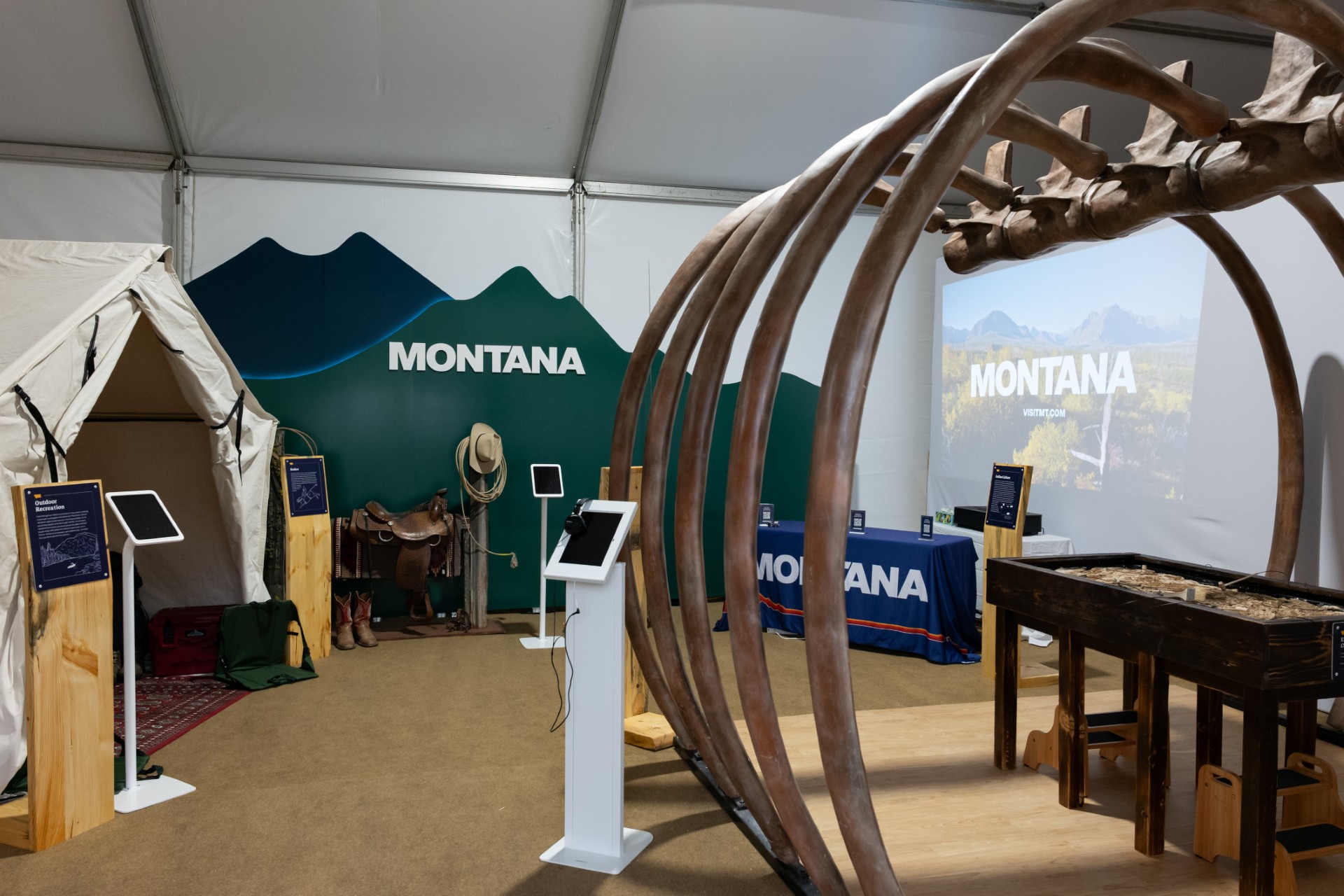 Photo of the Montana exhibit at the Great American State Fair 