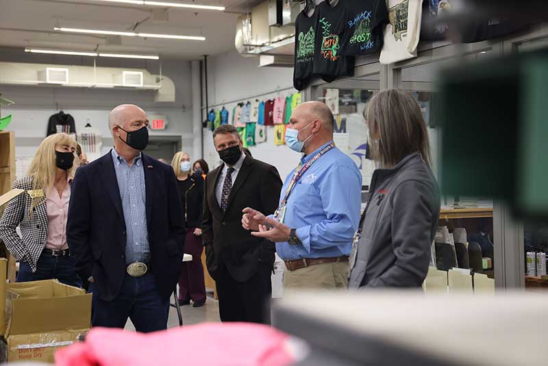 Governor Greg Gianforte visited Montana Women's Prison today as it reopened to visitors and volunteers