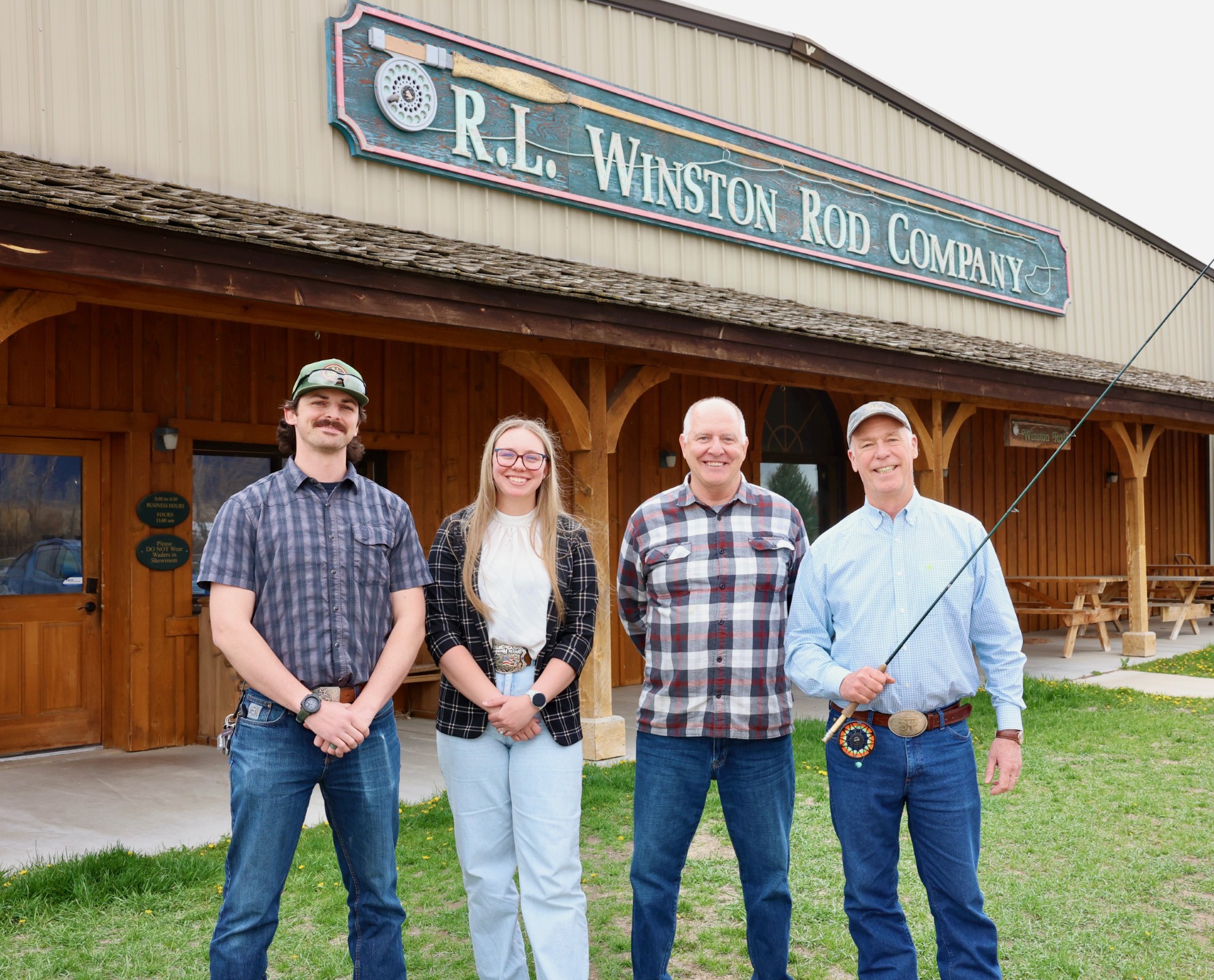 Gov. Gianforte visiting the R.L. Winston Rod Company in Madison County