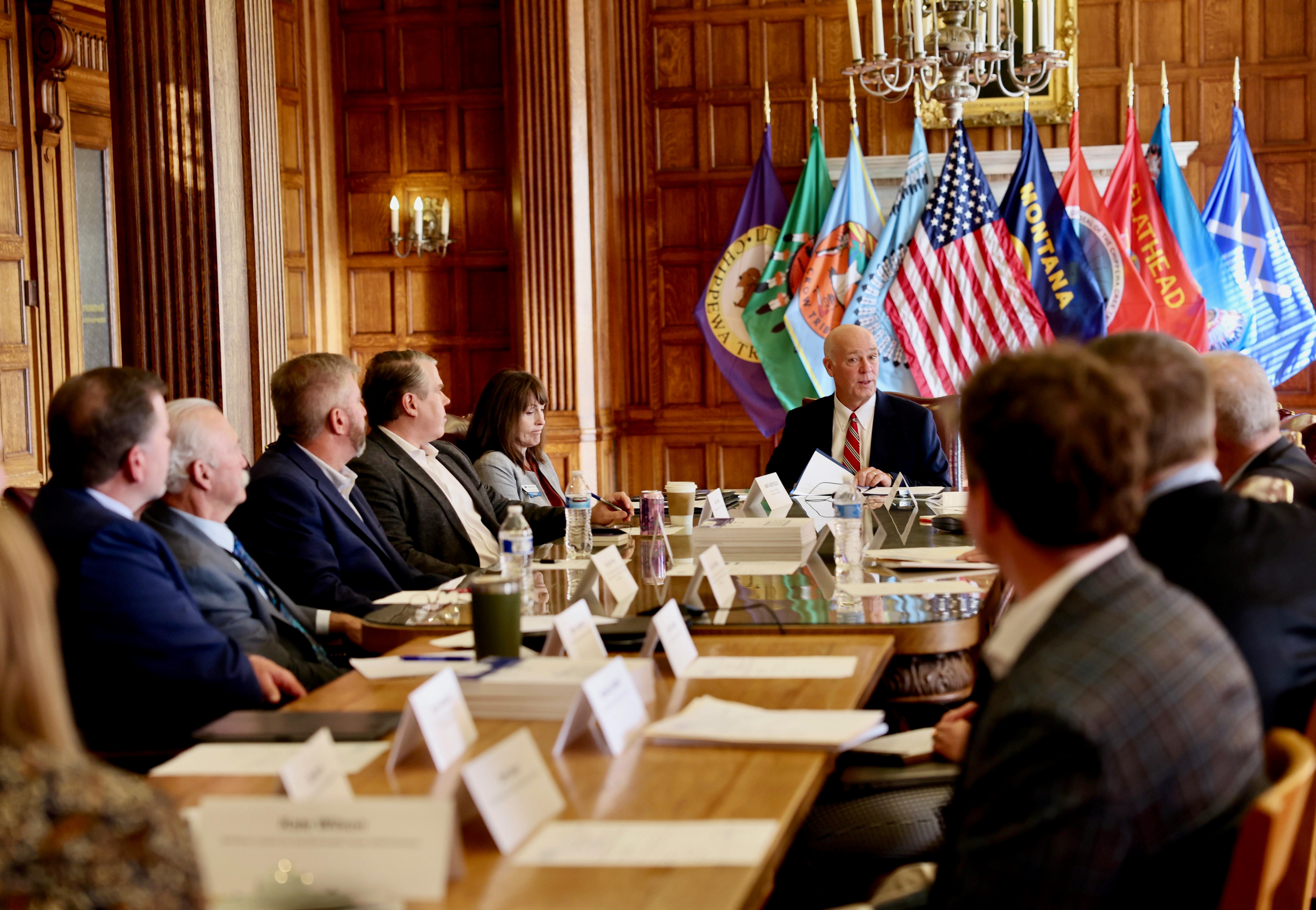 Gov. Gianforte speaking during a meeting of the Unleashing American-Made Energy Task Force